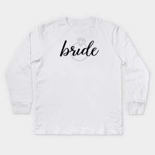 Bride with Diamond Engagement Ring Kids Long Sleeve T-Shirt